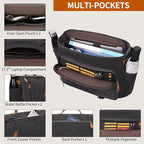 ESTARER Messenger Bag 17-17.3 Inch, Men's Computer Satchel Water-resistant Canvas, Teacher Laptop Briefcase for Work Office College, Dark Grey