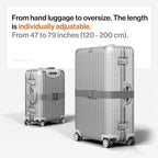 TRAVELY Luggage Straps - Particularly conspicuous & Secure - Incl. 2 Name Tags - Luggage Strap Ideal crosswise - [Set of 2]