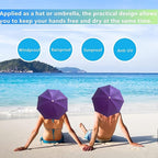 3 Pack Umbrella Hat, Sports Head Umbrella Hats for Adult Women, 26" Diameter Folding Waterproof Rainbow Fishing Headwear for Outdoor Party Beach Hiking