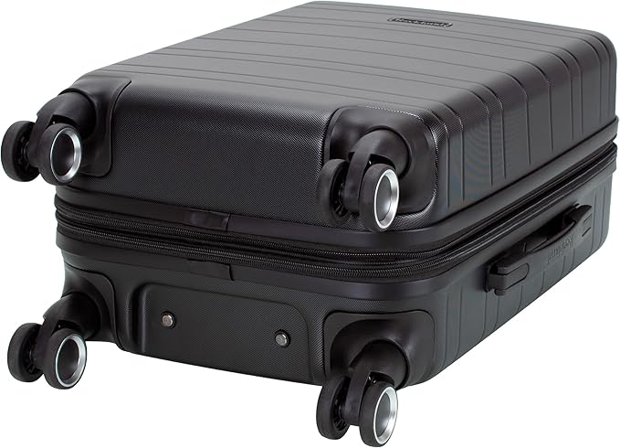 Rockland Palm Beach Hardside 2 Piece ABS Luggage Set, (20"/27"), Black