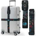 Travelkin Luggage Straps for suitcases TSA Approved,Adjustable Luggage Belts with Lock Fit 18-32 inch Suitcases(World Marks-Colorful-TSA)