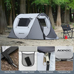Pop Up Camping Tent, 2/4/6 Person Instant Tent Waterproof PU4500mm, Spacious Ventilated Camping Tent with Front Porch, Quick Setup Lightweight Portable for Outdoor Camping Hiking Beach