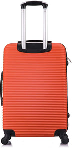 InUSA ROYAL Hardside Spinner Luggage with Ergonomic Handles | Spacious Travel Suitcase with Four Spinner Wheels and Studs | 24 Inch Medium Hardside Spinner Luggage | Orange