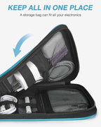 BAGSMART Large Electronics Organizer Travel Case, Travel Cable Organizer Bag for Travel Essentials, Travel Tech Organizer as Travel Accessories, Cord Organizer for Phone, Power Bank SD Card, Blue