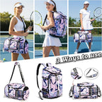 Gym Duffle Bag Backpack with Shoe Compartment,4 ways Travel Backpack for Women and Men,Multi-Functional Weekender bag with Waterproof Layer&Laptop Compartment for Fitness, Travel,Camping