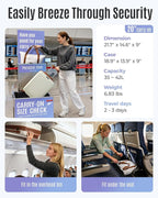 LIGHT FLIGHT 3-Piece Luggage Sets, Expandable Carry On Luggage 22x14x9 Airline Approved, Hardside Carry On Suitcases with Wheels, TSA Lock Travel Luggage Sets, Beige and Brown