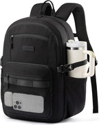 LOVEVOOK Laptop Backpack Women/Men with 40oz Cup Holder Buckle Strap, 15.6 Inch Tech-Ready Work Backpack, TSA-compliant for Travel & College with Versatile Mesh Pocket, Black