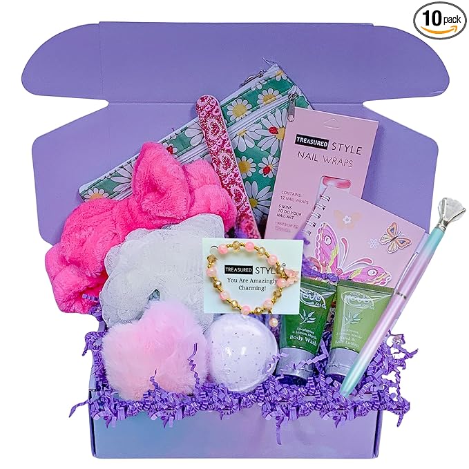 Teen Girl Graduation Gift Set, Tween Beauty Care Package Basket, Preteen Self Care Box for Daughter, Niece, Granddaughter, Birthday Get Well Gift Bundle