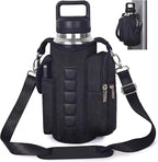 Magnetic Gym Tote Bag Holder for 18-40 oz Water Bottle,Neoprene Pouch with Phone Pocket,Men Women Workout Accessories