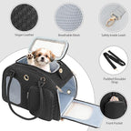 Dog Purse Carrier for Small Dogs, TSA Airline Approved Pet Tote Bag, Fashion Soft-Sided Puppy Carrier Purse with Pockets for Travel, Daily Outings (Black, 16.1inch x 8.7inch x 12inch)