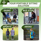 ALEVMOOM Upgraded XXL Collapsible Stool with Thick Cushion 19.7",1000lbs Max Weight,Wider & Taller Pop Up Seat, Heavy Duty Portable Retractable Folding Chair or Travel Foot Rest for Camping & Outdoors