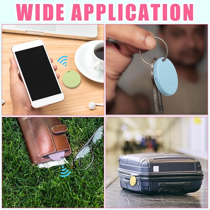 Konohan 5 Packs Smart Item Finder Portable Tracker GPS Tracking Mobile Anti Loss Smart Device Key Finder Tag Locator with Sound for Bags Wallets Backpacks Pets Keys Luggage(Macaron Color)