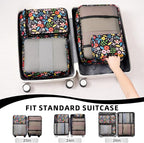 BAGAIL 8 Set Packing Cubes Luggage Packing Organizers for Travel Accessories-Black Floral