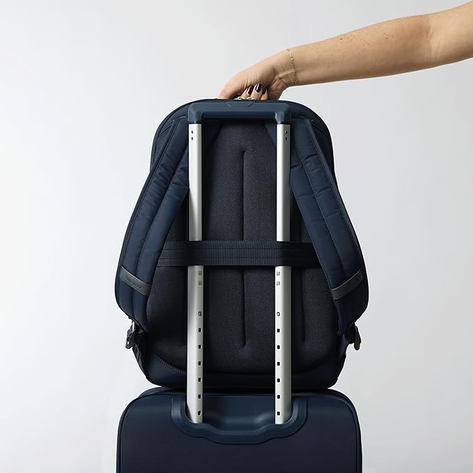 Samsonite Elevation Plus Backpack - Recyclex® RPET Body Fabric With Quick-Access Stash Pocket - Expands 1.5inches - AirTag™ Holder - Laptop Pouch - Midnight Blue