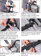 Vigorport Luggage Connector Straps, Add a Bag Suitcase Strap Belt, Luggage Clip Link, Multi Adjustable 1.5" W Travel Attachment Accessories for Carry on Bag Stacker - 2 Pack
