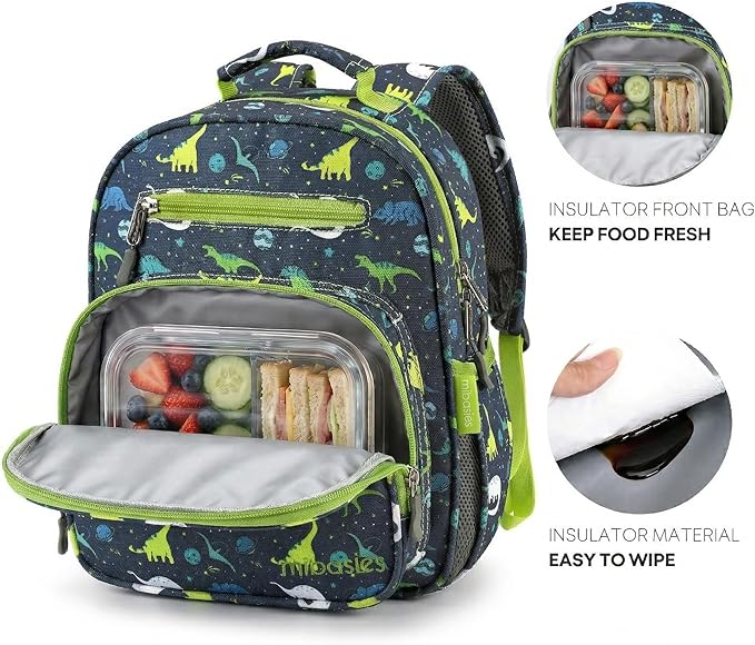 mibasies Toddler Backpack for Boys 2-4: Cute Kids Backpacks Boys - Preschool Kindergarten Backpack - Galaxy Dinosaur