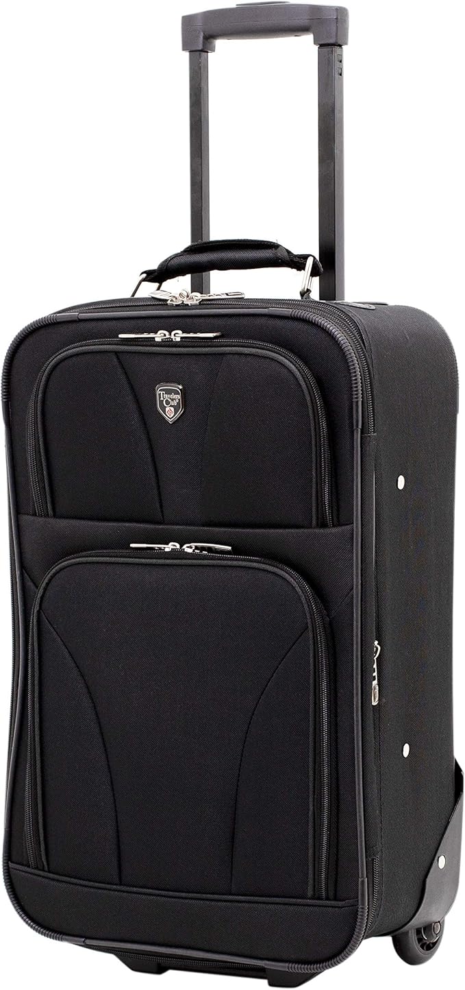 Travelers Club 3 Piece Bowman Luggage Set, Black Carry