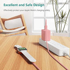 Upgraded Apple Watch Charger, Magnetic Fast Charger, USB C Charger Block Plug Adapter with 6FT iWatch Portable Wireless Fast Charging Cable Cord for iWatch Series Ultra/9/8/7/6/SE/SE2/5/4/3 Pink