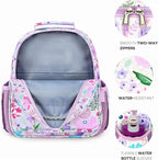 mibasies Toddler Backpack for Girls 2-4: Preschool Kindergarten Backpack - Cute Kids Backpacks for Girls - Flower Light Purple