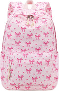 LOIDOU Backpack for Girls School Backpacks Bookbags for Elementary Middle School Women Laptop Backpacks (Pink bow-215, L-17)
