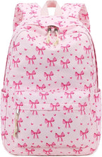 LOIDOU Backpack for Girls School Backpacks Bookbags for Elementary Middle School Women Laptop Backpacks (Pink bow-215, L-17)
