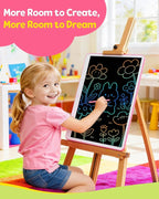 TEKFUN 20inch LCD Writing Tablet with Stylus, Erasable Doodle Board Mess Free Drawing Pad for Kids, Car Trip Educational Toys Birthday Christmas Gift for 3 4 5 6 7 Girls Boy(Pink)