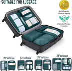 Veken 10 Set Packing Cubes for Travel Essential, Suitcase Organizer Bags in 4 Sizes, Carry-On Luggage Accessories with Large Laundry & Hanging Toiletry Bag, Must-Have for Airplane, Road Trip & Camping