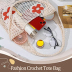 Premillow Crochet Beach Tote Bags, Stylish Mesh Beach Bags Shoulder Bag for Women, Cute Summer Vacation Boho Tote Bag