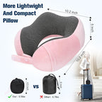 Cirorld Neck Pillow for Traveling, Travel Pillows for Airplanes,100% Pure Memory Foam Travel Neck Pillow, Adjustable Flight Pillow, Portable Plane Accessories with Eye Mask, Earplugs, Carry Bag