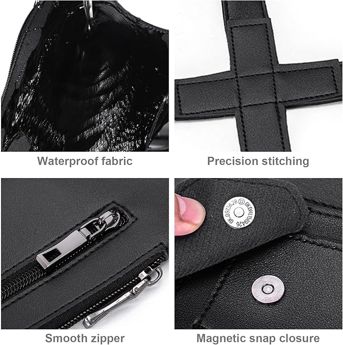 Leather Shoulder Armor Hidden Underarm Strap Wallet Adjustable Anti Pickpocket Accessories with Double Bag for Men, Women Leather Armor(Black)