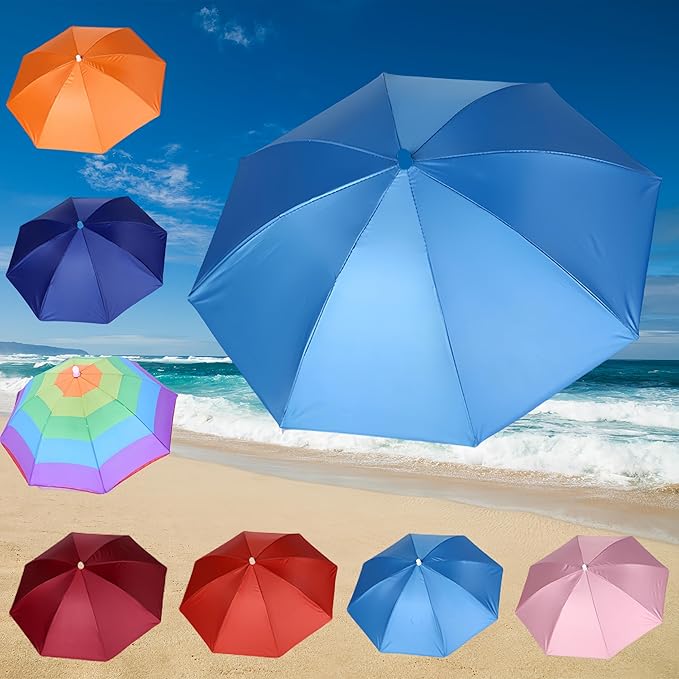 3 Pack Umbrella Hat, Sports Head Umbrella Hats for Adult Women, 26" Diameter Folding Waterproof Rainbow Fishing Headwear for Outdoor Party Beach Hiking
