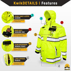 KwikSafety - Charlotte, NC - TORRENT Rain Jacket & Trench Coat ANSI OSHA Class 3 High Visibility Jacket Hi Vis Rain Gear
