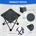 4 Pack Camping Stool Foot Rest Small 11Inch Portable Folding Camping Chair Lightweight Foot Rest Seat with Carry Bag for Fishing Hiking Gardening Beach Outdoor Walking Backpacking Travel BBQ (Black)