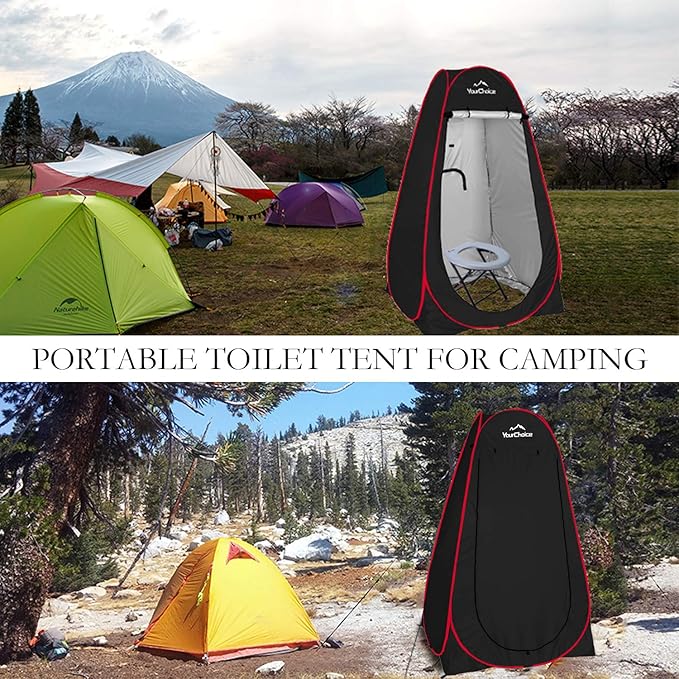Your Choice Pop Up Privacy Tent, 3.9x3.9x6.2FT Portable Shower Tent for Camping, Waterproof Outdoor Changing Room with Carry Bag for Beach Hiking RV Fishing | Portable, for Camping, Beach, Hiking, with Carry Bag, Quick Setup