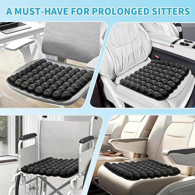 Press Type Inflatable Travel Cushion Airplane Seat Cushion, Built-in Air Pump Portable Airplane Seat Cushion for Long Flights, Car, Office, Wheelchair