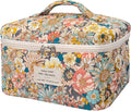 Gosect Large Makeup Bag, Cute Cosmetic Bag for Women Girls, Floral Coquette Aesthetic Toiletry Bag, Travel Make Up Organizer Bag (South Twigs Flower)