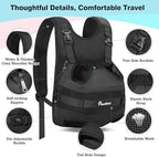 Pawaboo Pet Dog Front Carrier Backpacks, Legs Out Pet Carrier Backpack for Dogs, Adjustable Dog Chest Carriers Purse for Small Medium Dogs Hands Free for Travel Hiking Cycling Camping, M, Black