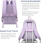 Boavan Laptop Backpack for women, 15.6inch Laptop Bag with USB Port, Waterproof Travel Work Backpack Purse, Anti-Theft Teacher Nurse Doctor Casual Bookbags Office Business backpack，Purple