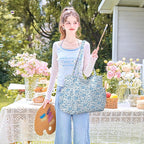 Corduroy Tote Bag for Women,Large Capacity Cute Tote Bags With 6 Pockets,Crossbody Shoulder Handbag for Work Travel Gym