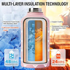 DYSANKY National Parks Water Bottle – 64 oz Insulated Stainless Steel Bottle with 63 Hand-Drawn Park Stickers, Carrier Bag, Strap & Gift Box – BPA-Free – Ideal for Hiking, Camping & Travel