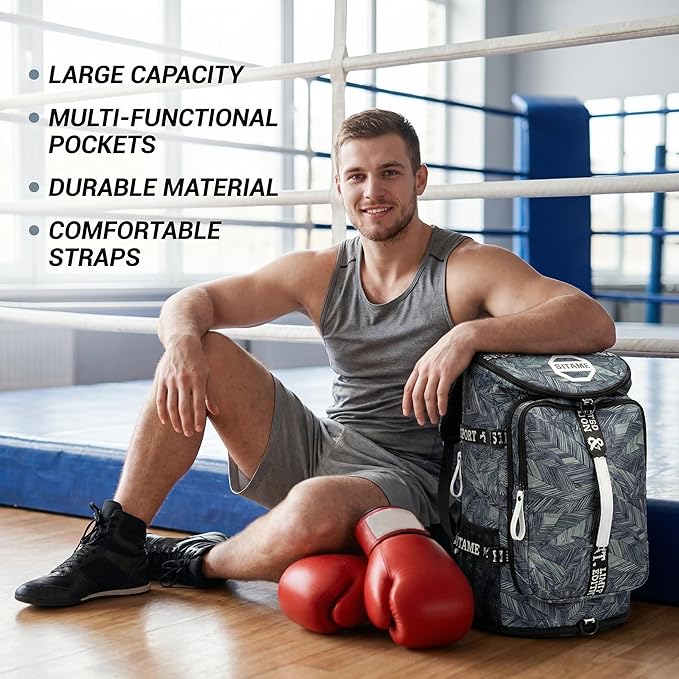 Gym Duffle Bag Backpack with Shoe Compartment,4 ways Travel Backpack for Women and Men,Multi-Functional Weekender bag with Waterproof Layer&Laptop Compartment for Fitness, Travel,Camping