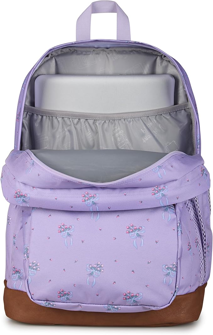 JanSport Cool Backpack with 15-inch Laptop Sleeve, Large Computer Bag Rucksack with 2 Compartments, Ergonomic Straps, Pastel Petals - Lilac