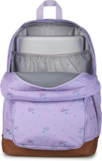 JanSport Cool Backpack with 15-inch Laptop Sleeve, Large Computer Bag Rucksack with 2 Compartments, Ergonomic Straps, Pastel Petals - Lilac