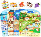 JoyCat Reusable Sticker Book Set (4-Pack), Kids Sticker Activity Books, 120+ Stickers for Toddlers, Travel Toys for Car Airplane Road Trips, Preschool Educational Learning Gifts for Boys Girls