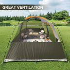 CAMPROS CP Upgraded 6/8 Person Camping Tents, Waterproof Windproof Family Tent with Larger Mesh Windows & Door, Double Layer, Easy Set Up, All-Season Dome Tent with Top Rainfly & Carry Bag
