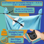 Travel Laundry Detergent Sheets Gift Set – Laundry Detergent Sheets 50-Count + Universal Sink Stopper, Lightweight Travel Clothesline and Strong Portable Clothesline for Hotels, Cruises & Camping