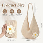 Premillow Crochet Beach Bags for Women, Summer Beach Tote Bag, Mesh Cute Beach Purse, Aesthetic Knit Bag Handbag Shoulder Bag