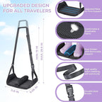 Babenest Airplane Foot Hammock, Foldable Leg Rest Support with Adjustable Strap and Thicken Bottom, Portable Under Desk Flight Footrest Holder for Air Travel, Office & Car