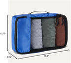 Amazon Essentials 4-Piece Packing Cubes Travel Accessories Set, Space-Saving Luggage Organizers with Double Zipper, Mesh Top, Small/Medium/Large/Slim, Blue (Previously Amazon Basics)