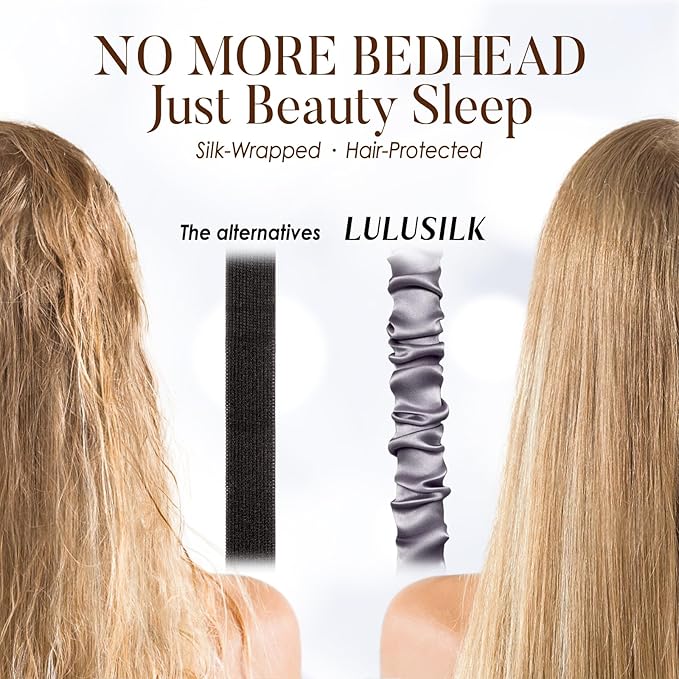 LULUSILK Mulberry Silk Sleep Eye Mask Blindfold with Elastic Strap Headband, Soft Eye Cover Eyeshade for Night Sleeping, Travel, Nap (Charcoal Gray)